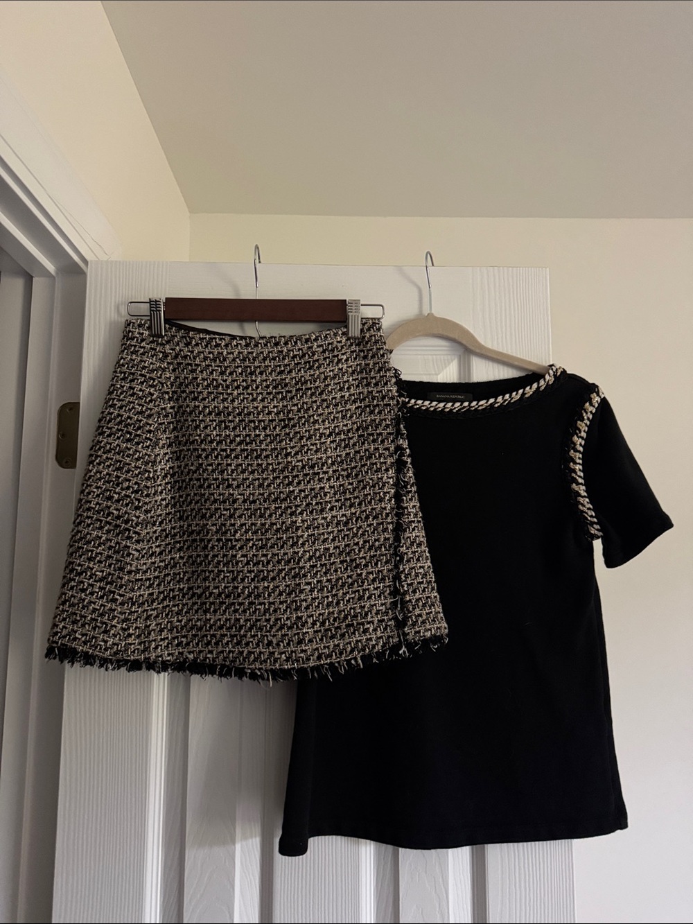 Two piece set tweed skirt and top